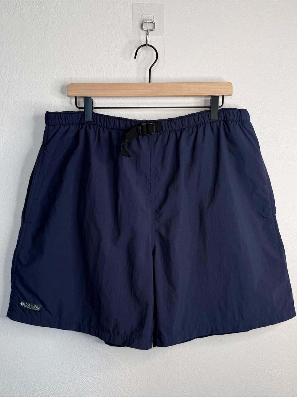 Columbia Men's Navy Quick-Dry Mesh Brief Lined Belted Swim Shorts Size Large